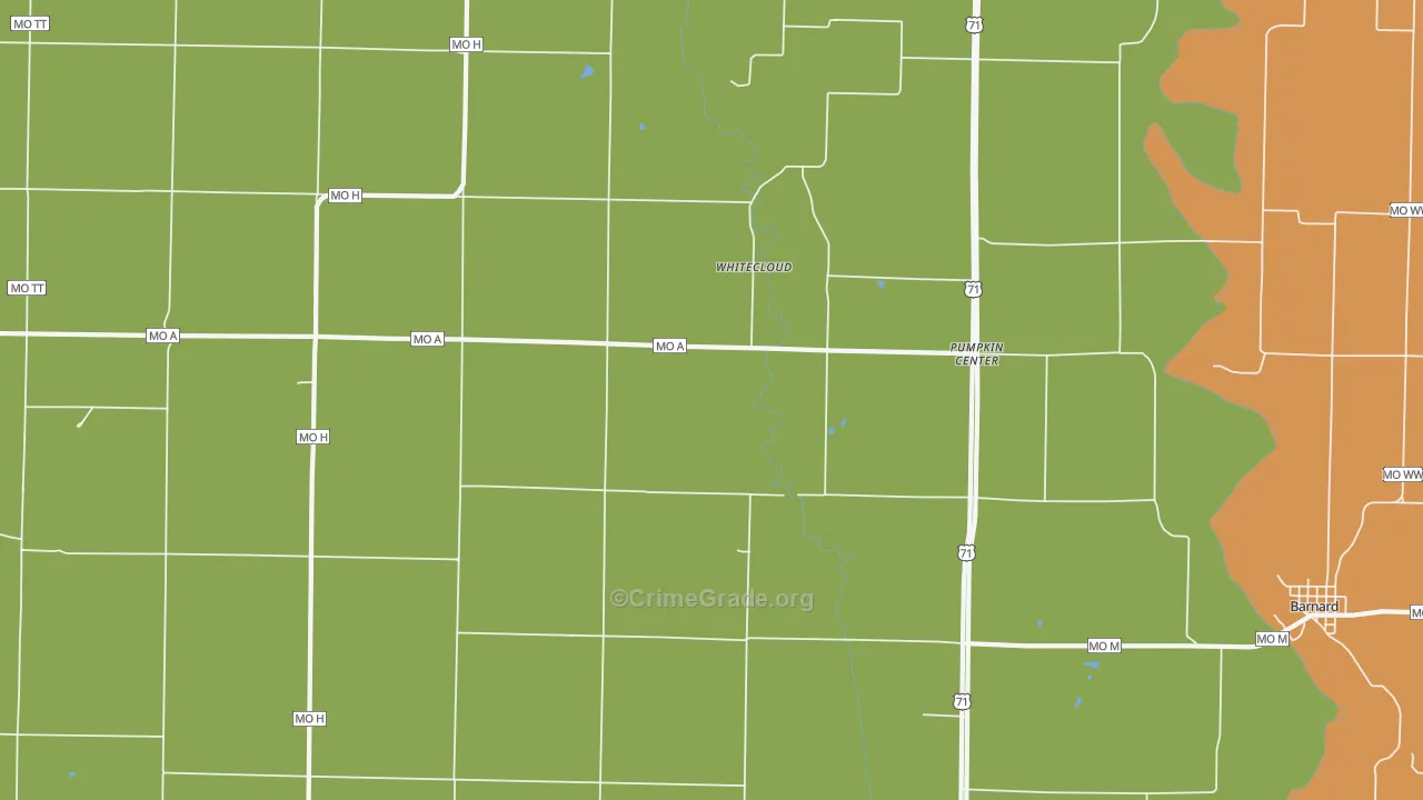Pumpkin Center, MO Map of Murder Rates