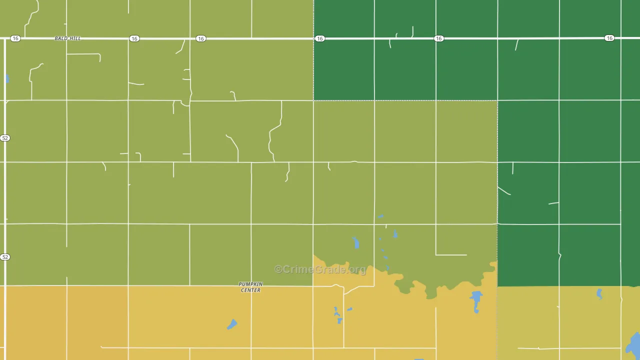 Pumpkin Center, OK Map of Murder Rates
