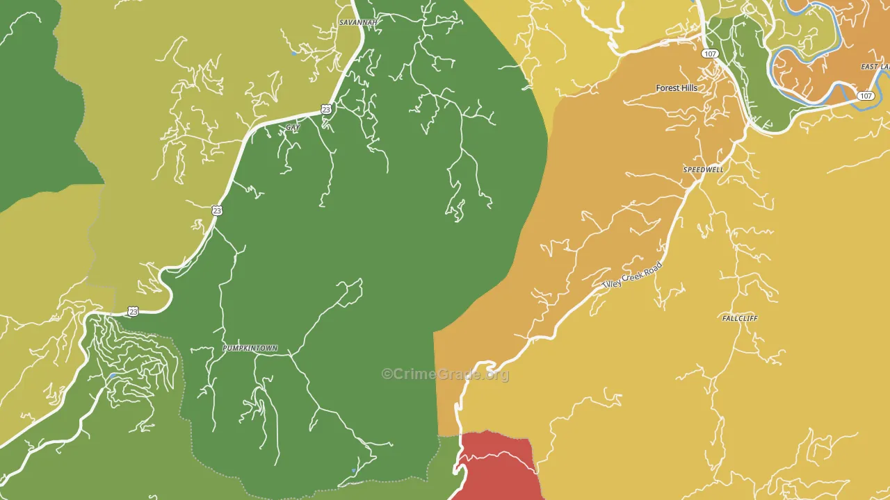 Pumpkintown, NC Map of Murder Rates