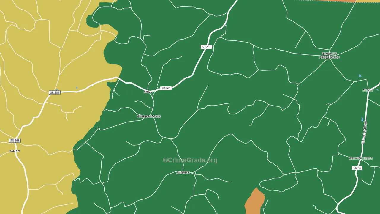 Pumpkintown, TN Map of Murder Rates