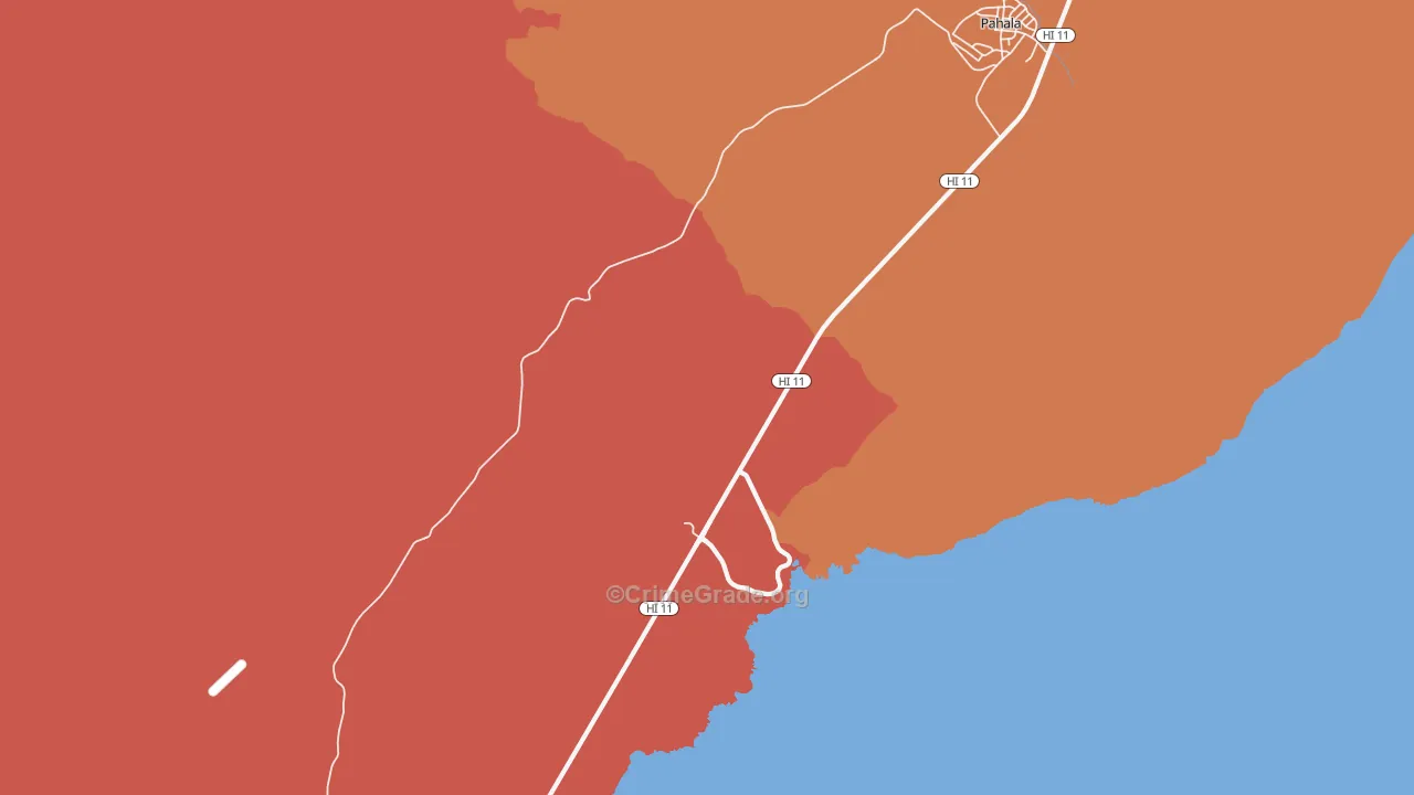 Punaluu, HI Map of Murder Rates