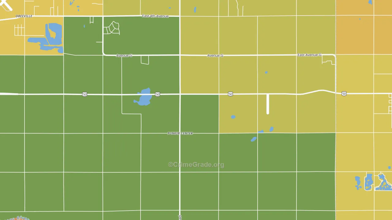 Punkin Center, KS Map of Murder Rates