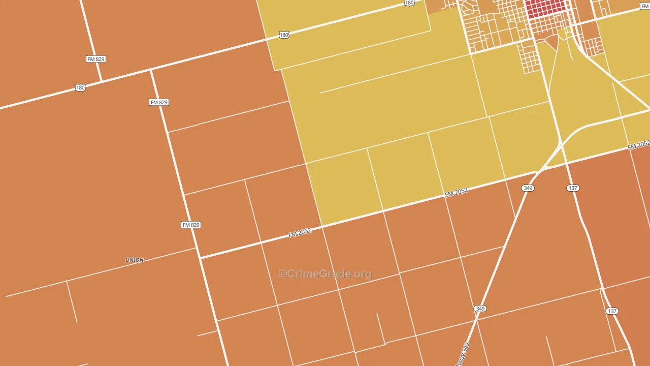 Punkin Center, TX Map of Murder Rates