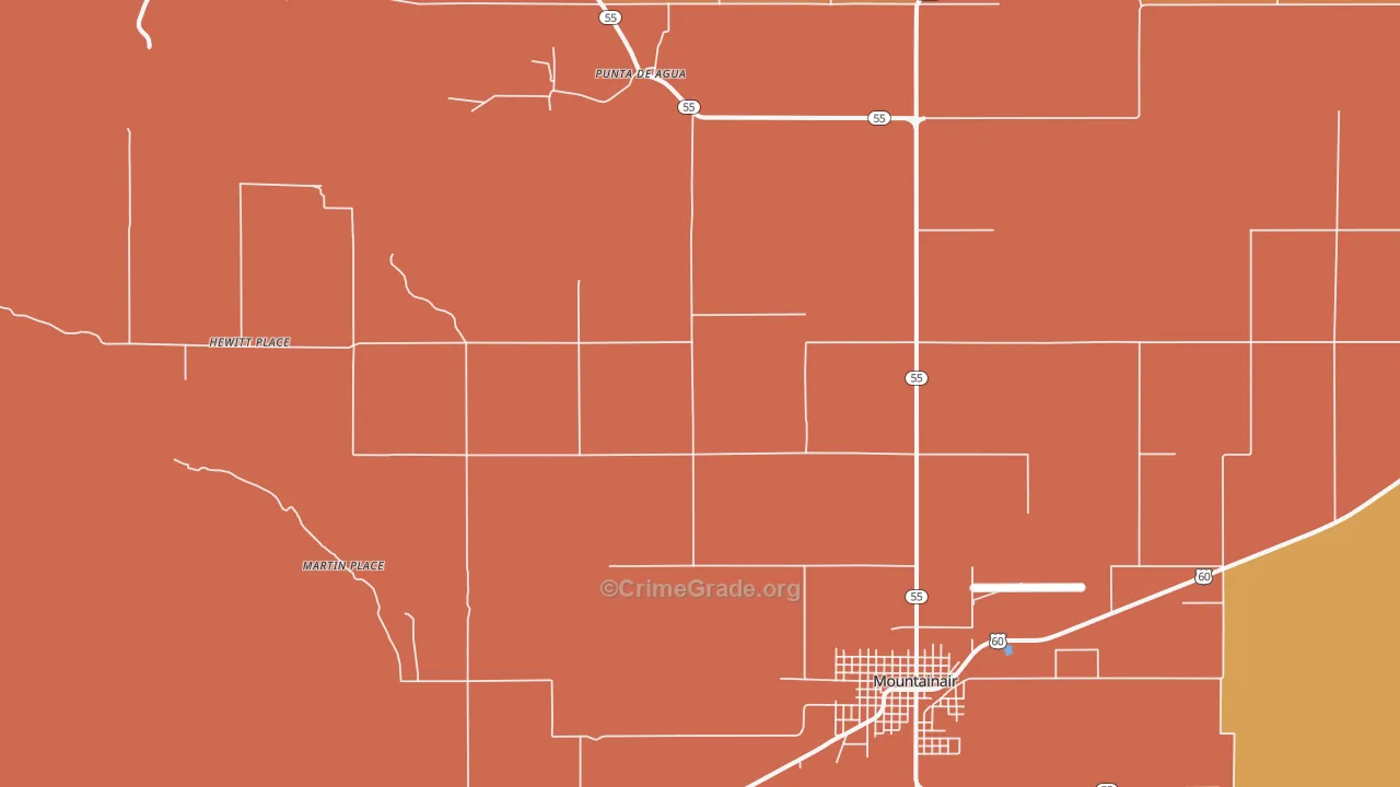 Punta de Agua, NM Map of Murder Rates