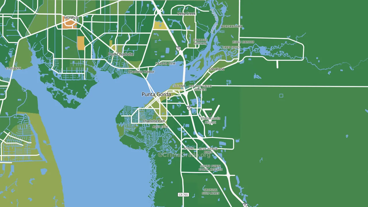 Punta Gorda, FL Map of Murder Rates