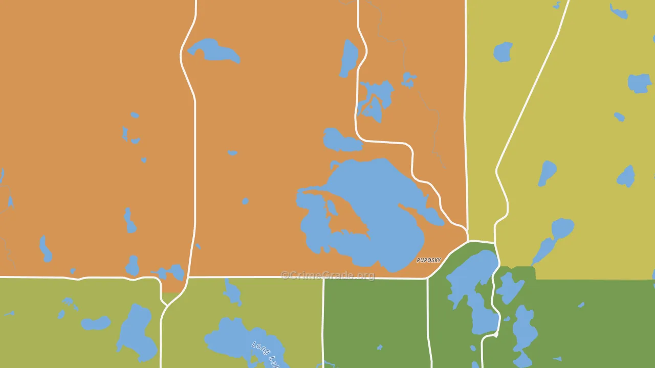 Puposky, MN Map of Murder Rates