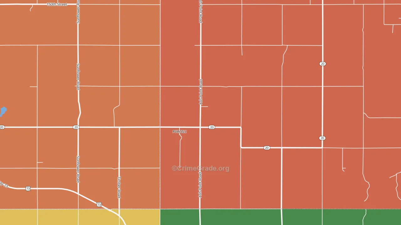 Purcell, KS Map of Murder Rates
