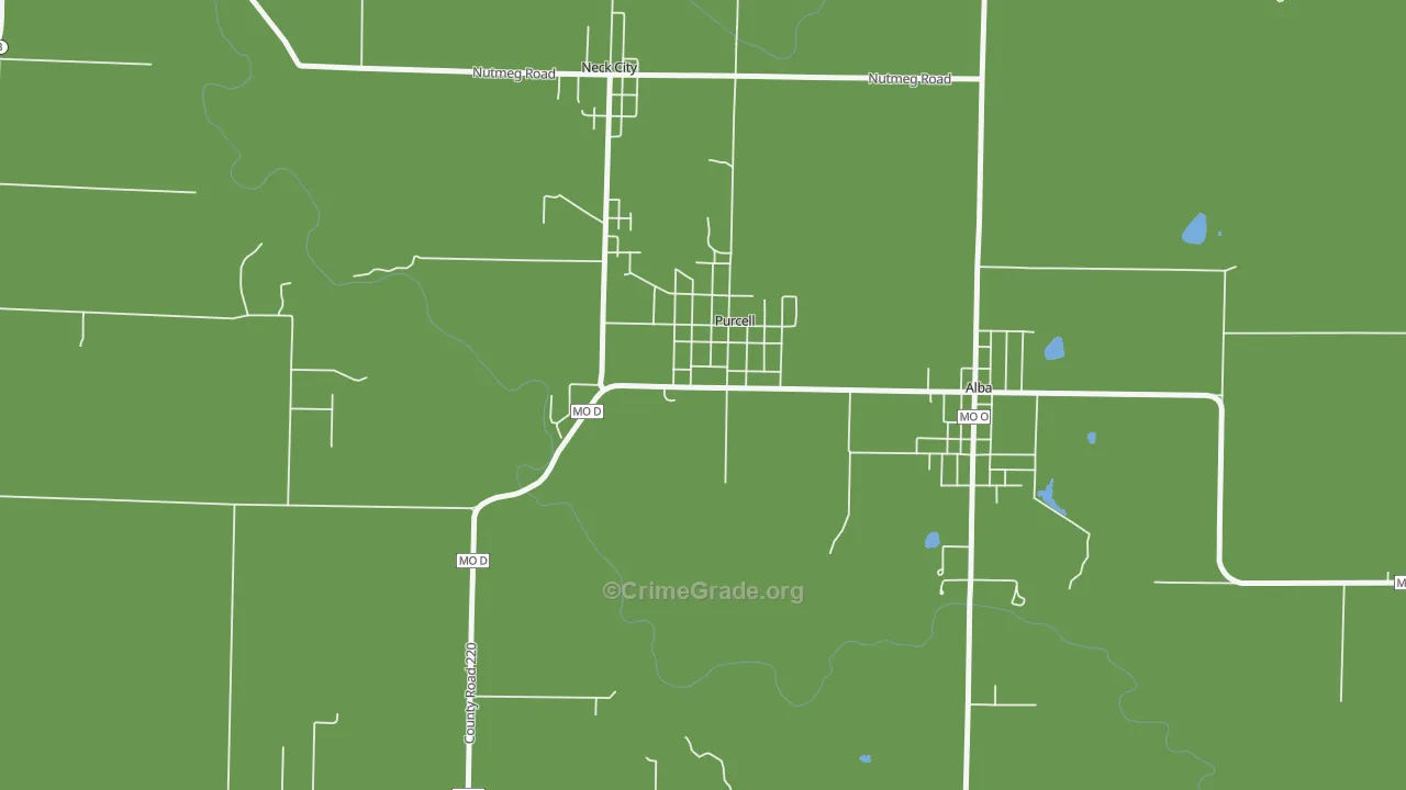 Purcell, MO Map of Murder Rates