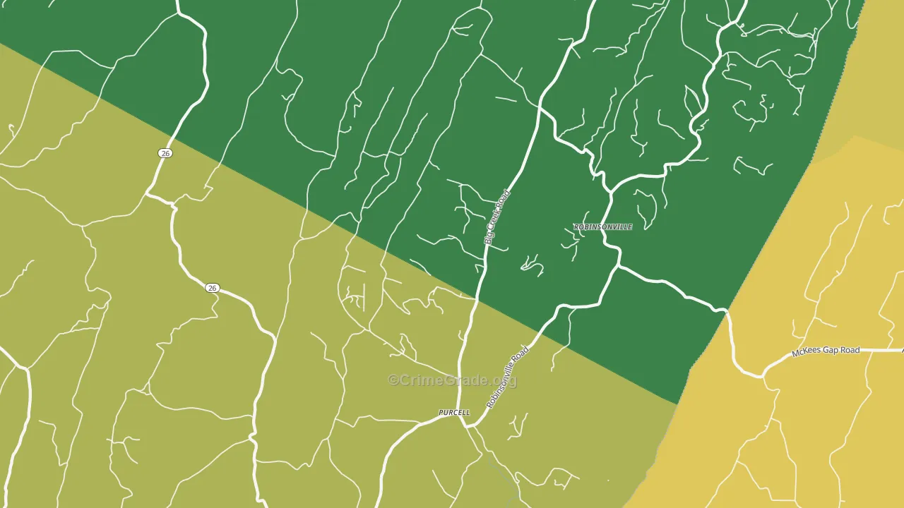 Purcell, PA Map of Murder Rates
