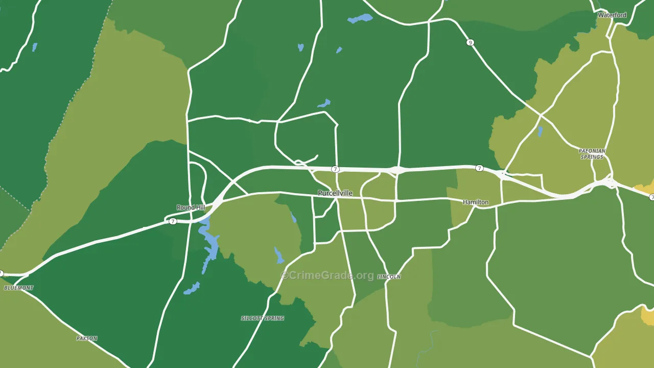 Purcellville, VA Map of Murder Rates