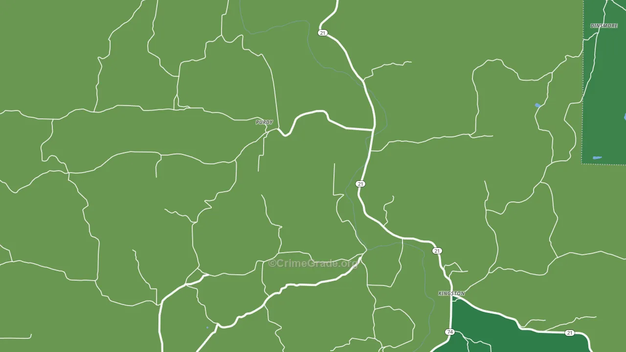 Purdy, AR Map of Murder Rates