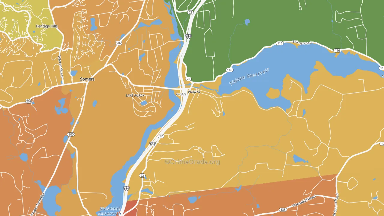 Purdys, NY Map of Murder Rates