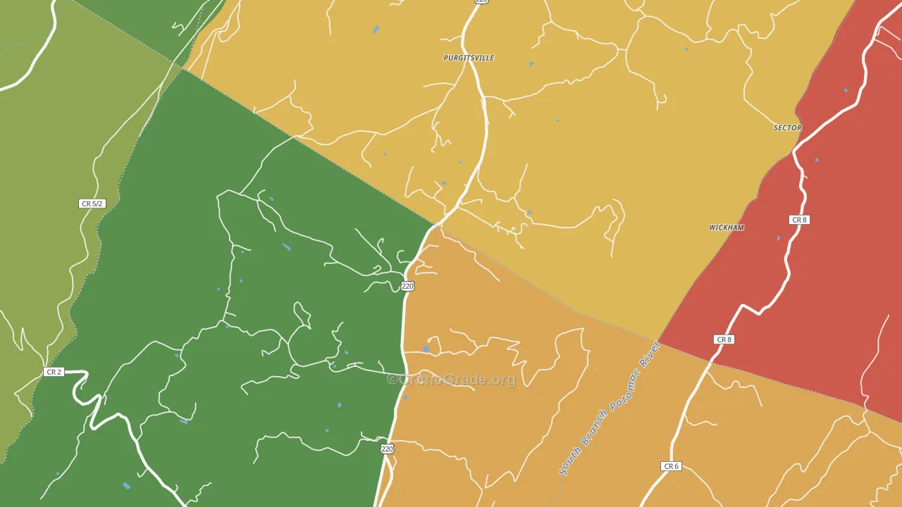 Purgitsville, WV Map of Murder Rates