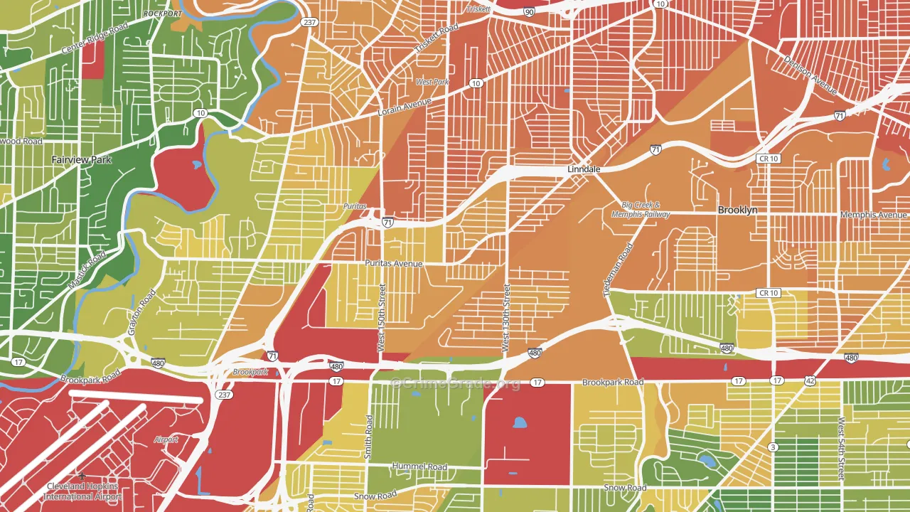 Puritas Longmead, Cleveland, OH Map of Murder Rates
