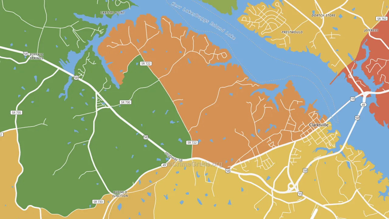 Puryear Corner, VA Map of Murder Rates