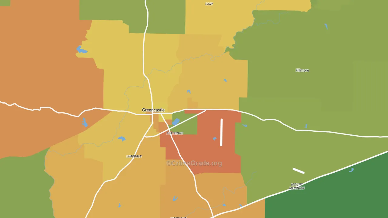 Putnam County, IN Map of Murder Rates