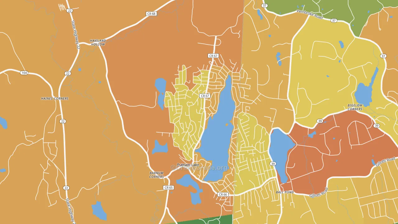 Putnam Lake, Patterson, NY Map of Murder Rates