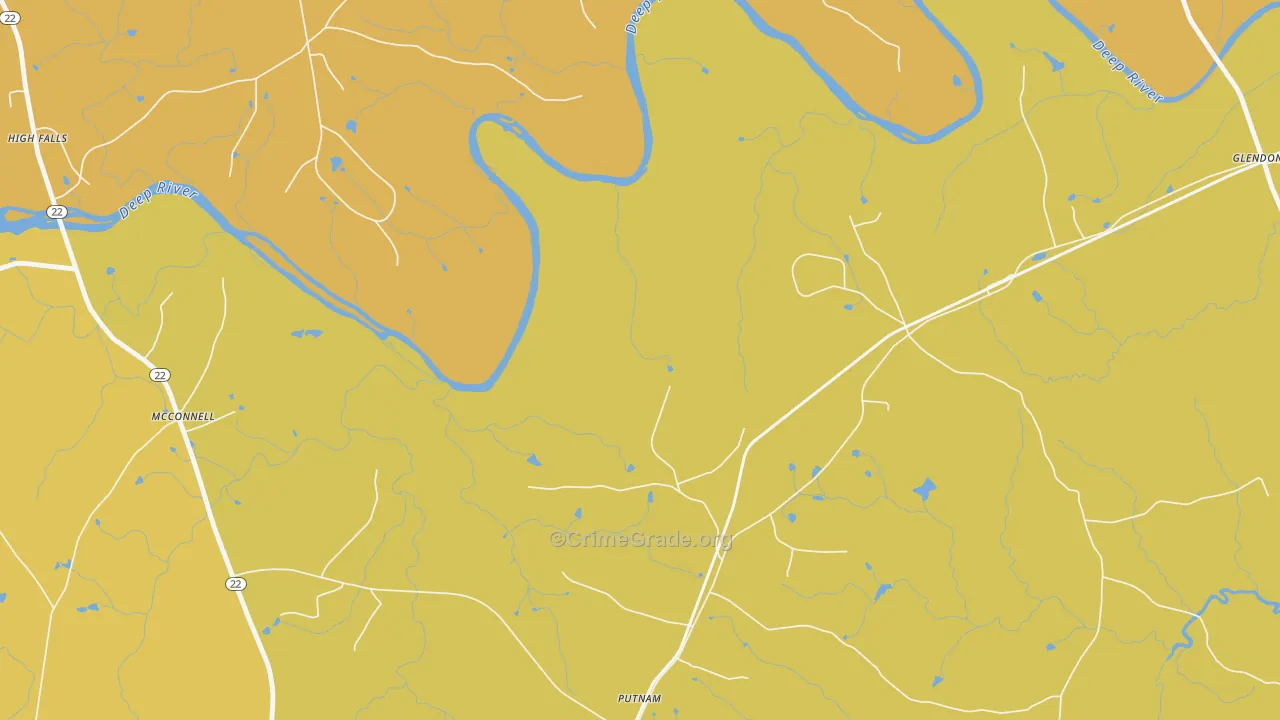 Putnam, NC Map of Murder Rates