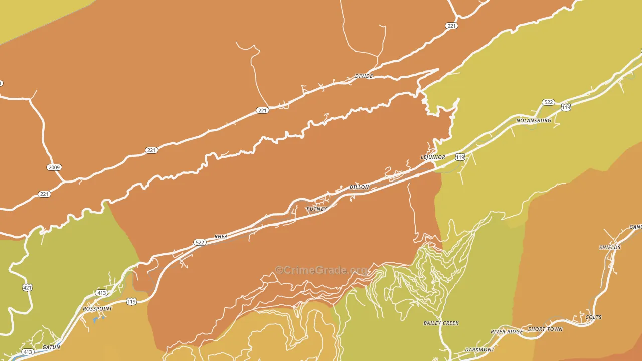 Putney, KY Map of Murder Rates
