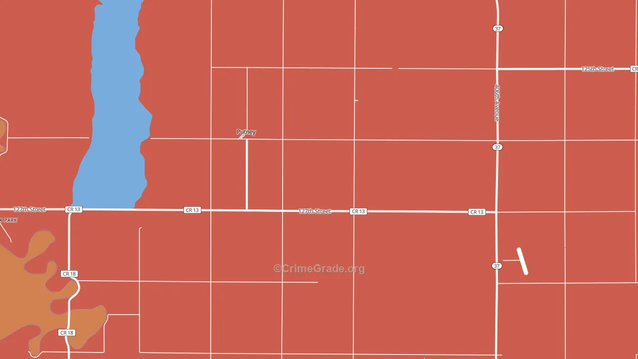 Putney, SD Map of Murder Rates