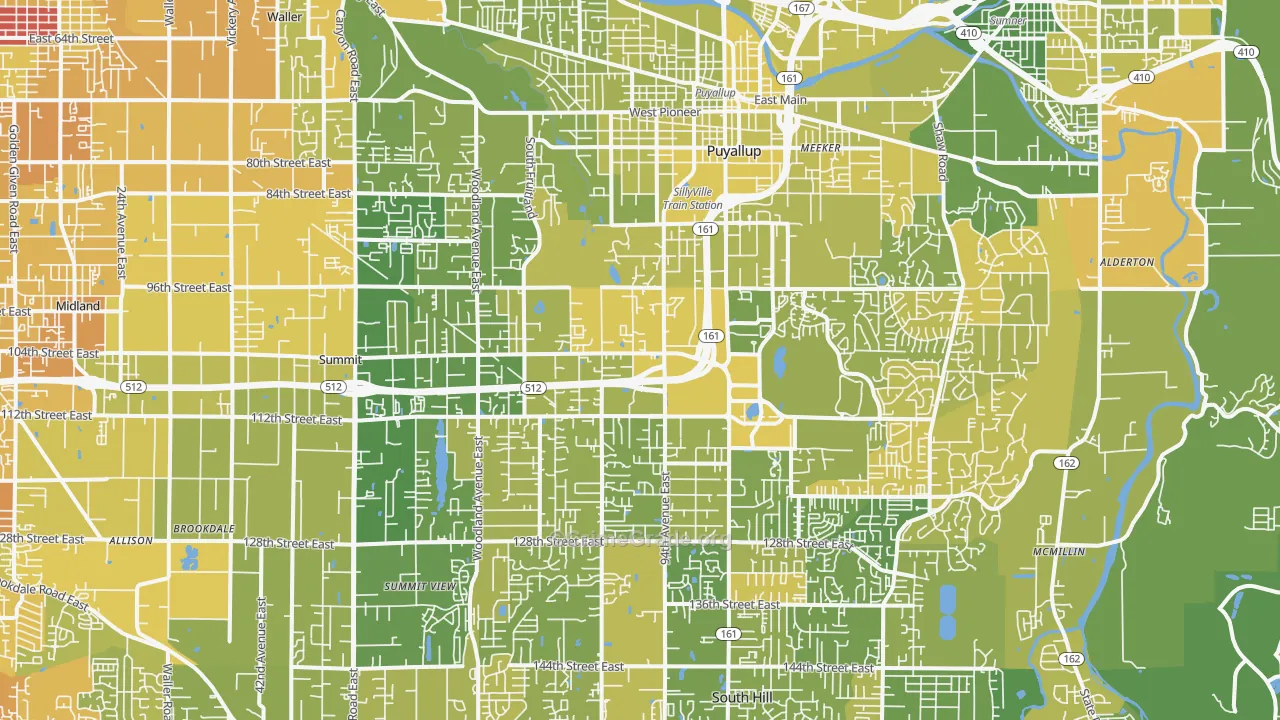 Puyallup, WA Map of Murder Rates