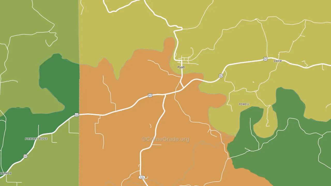 Pyatt, AR Map of Murder Rates