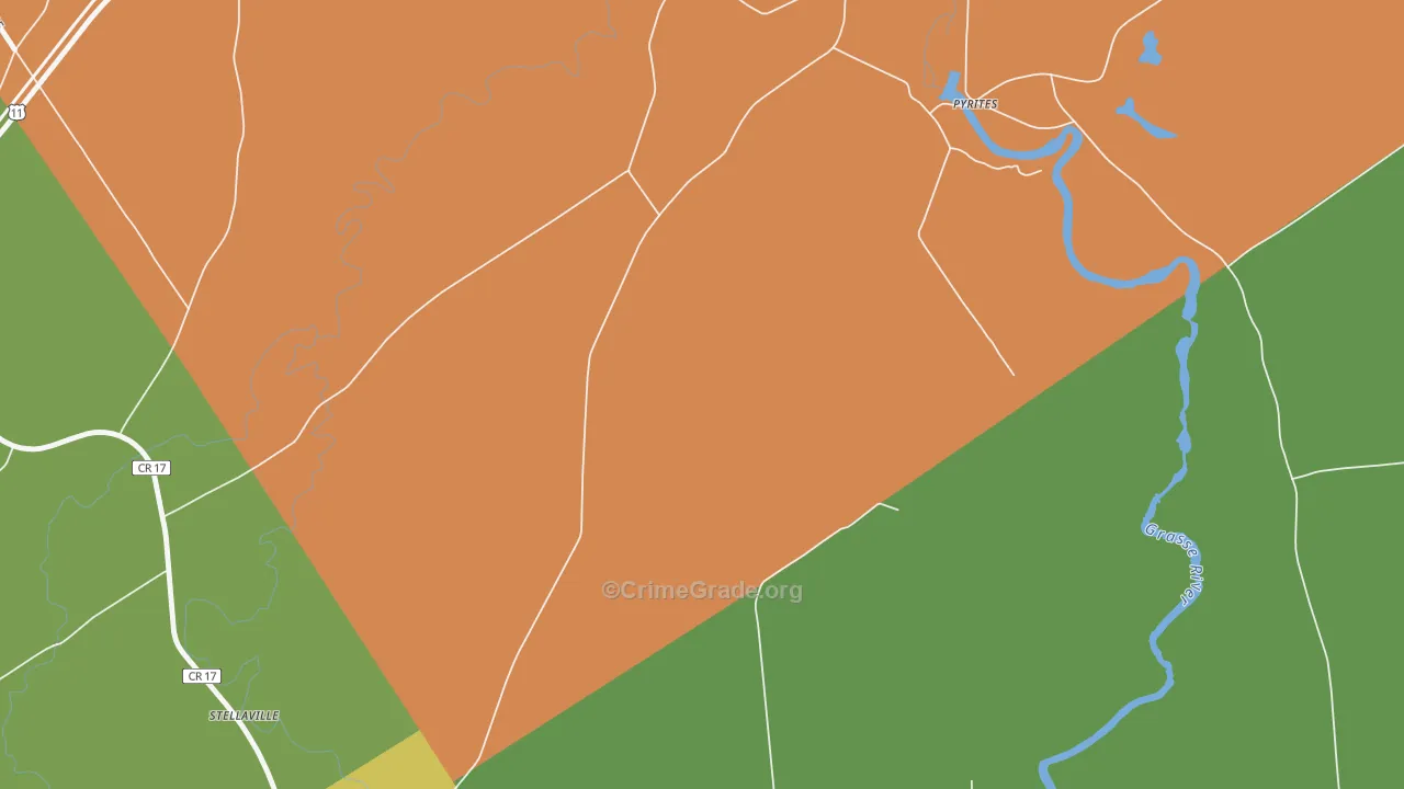 Pyrites, NY Map of Murder Rates