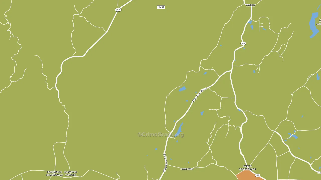 Pyriton, AL Map of Murder Rates
