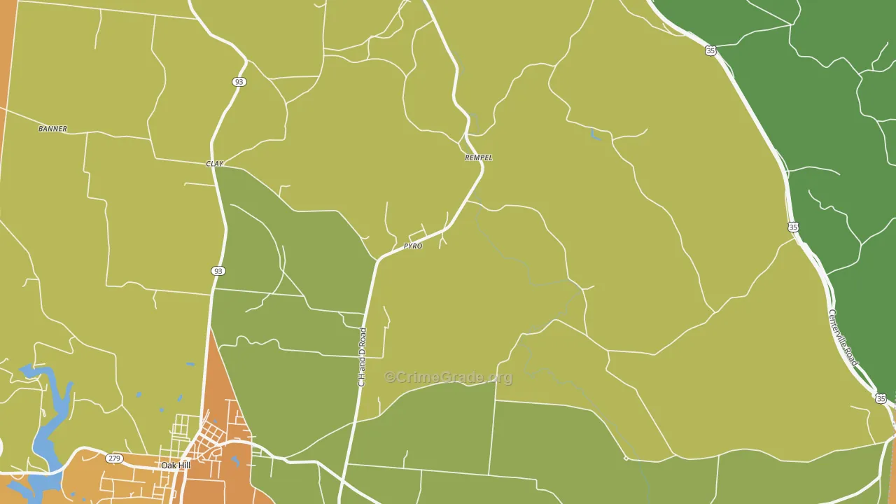 Pyro, OH Map of Murder Rates