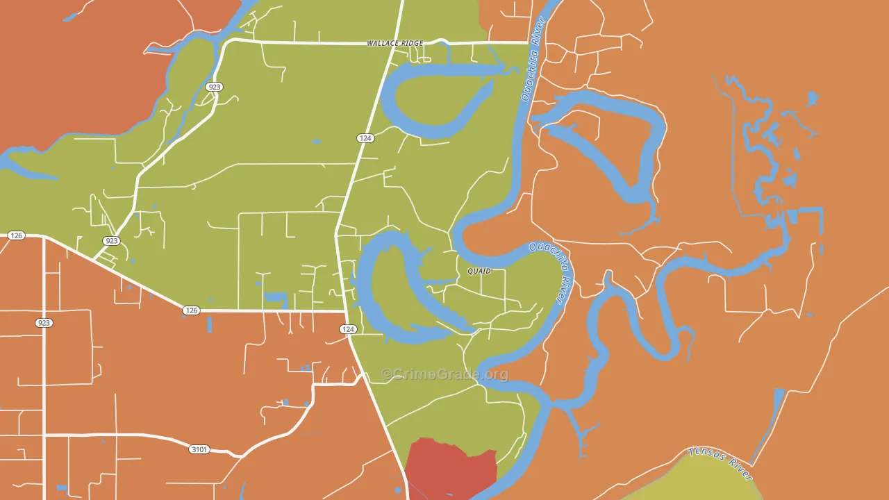 Quaid, LA Map of Murder Rates