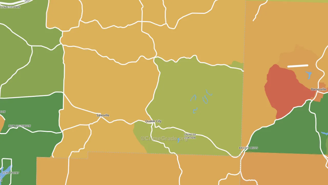 Quaker City, OH Map of Murder Rates