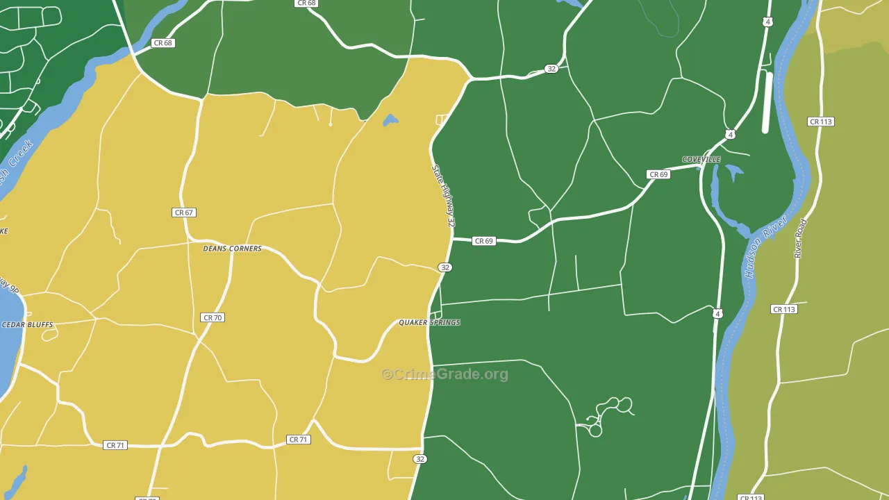Quaker Springs, NY Map of Murder Rates