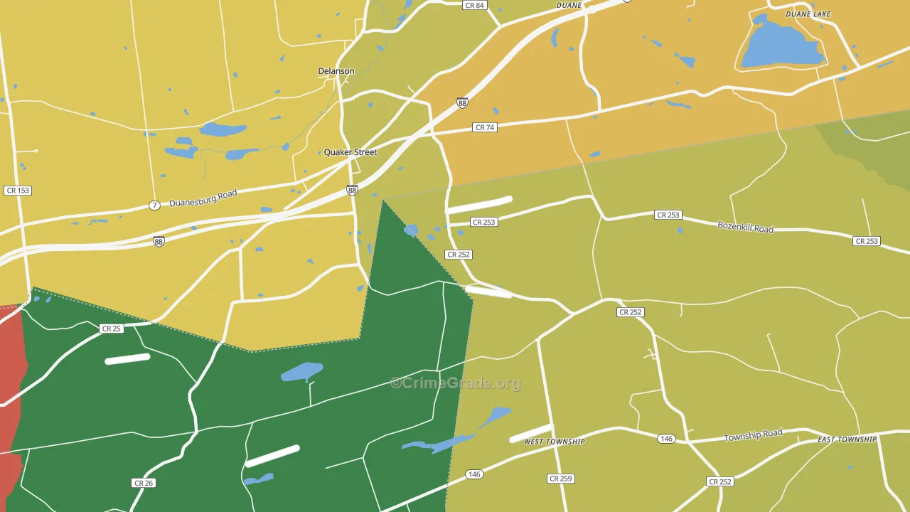 Quaker Street, NY Map of Murder Rates