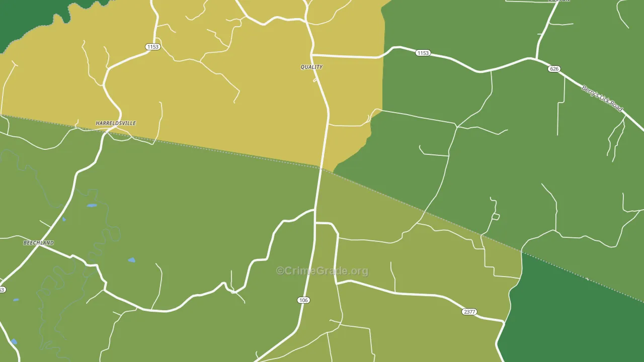 Quality, KY Map of Murder Rates
