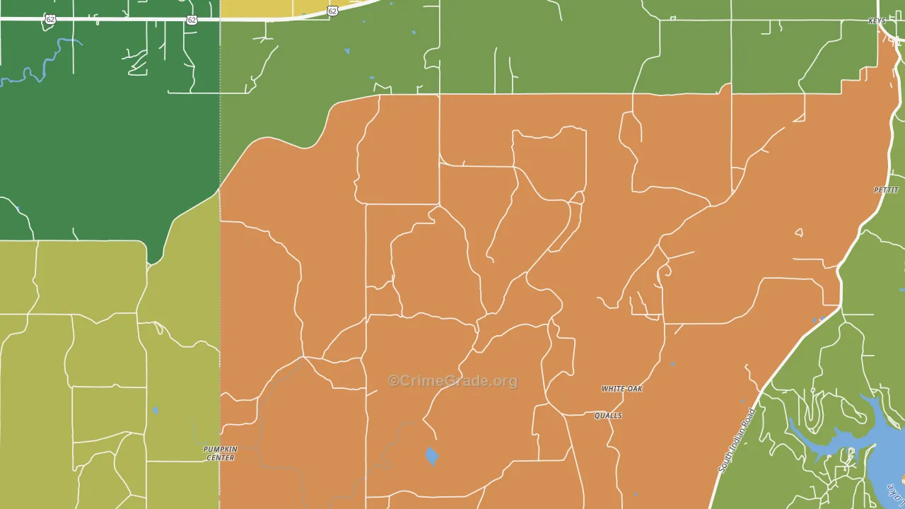 Qualls, OK Map of Murder Rates