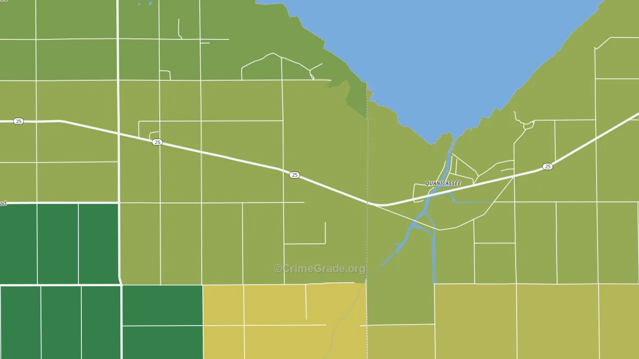 Quanicassee, MI Map of Murder Rates