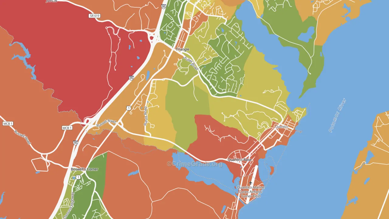 Quantico Base, VA Map of Murder Rates