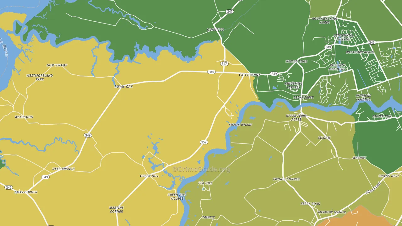 Quantico, MD Map of Murder Rates