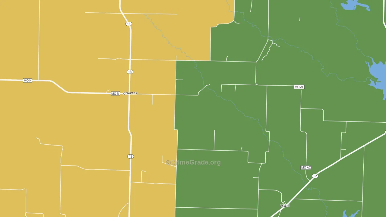Quarles, MO Map of Murder Rates