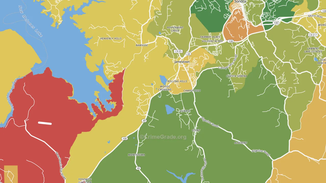 Quartz, CA Map of Murder Rates