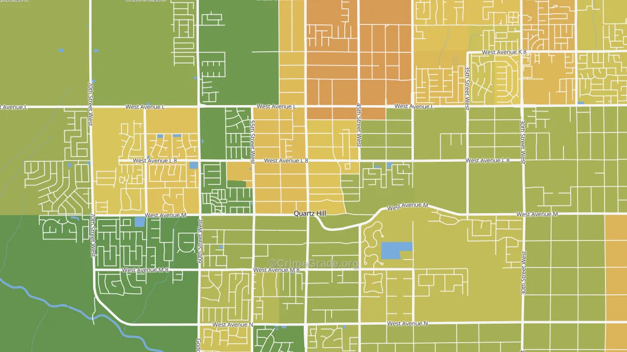 Quartz Hill, CA Map of Murder Rates