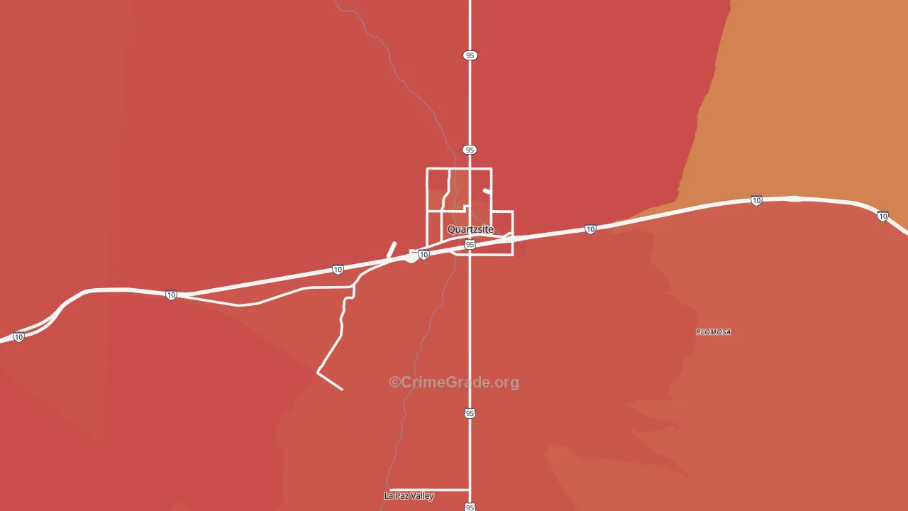 Quartzsite, AZ Map of Murder Rates