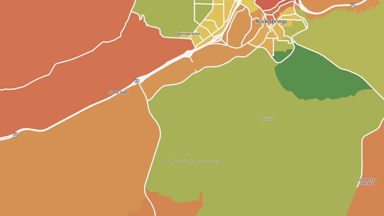 Quealy, WY Map of Murder Rates