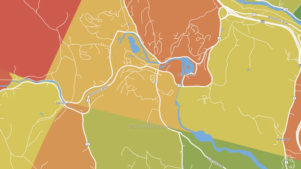 Quechee, VT Map of Murder Rates