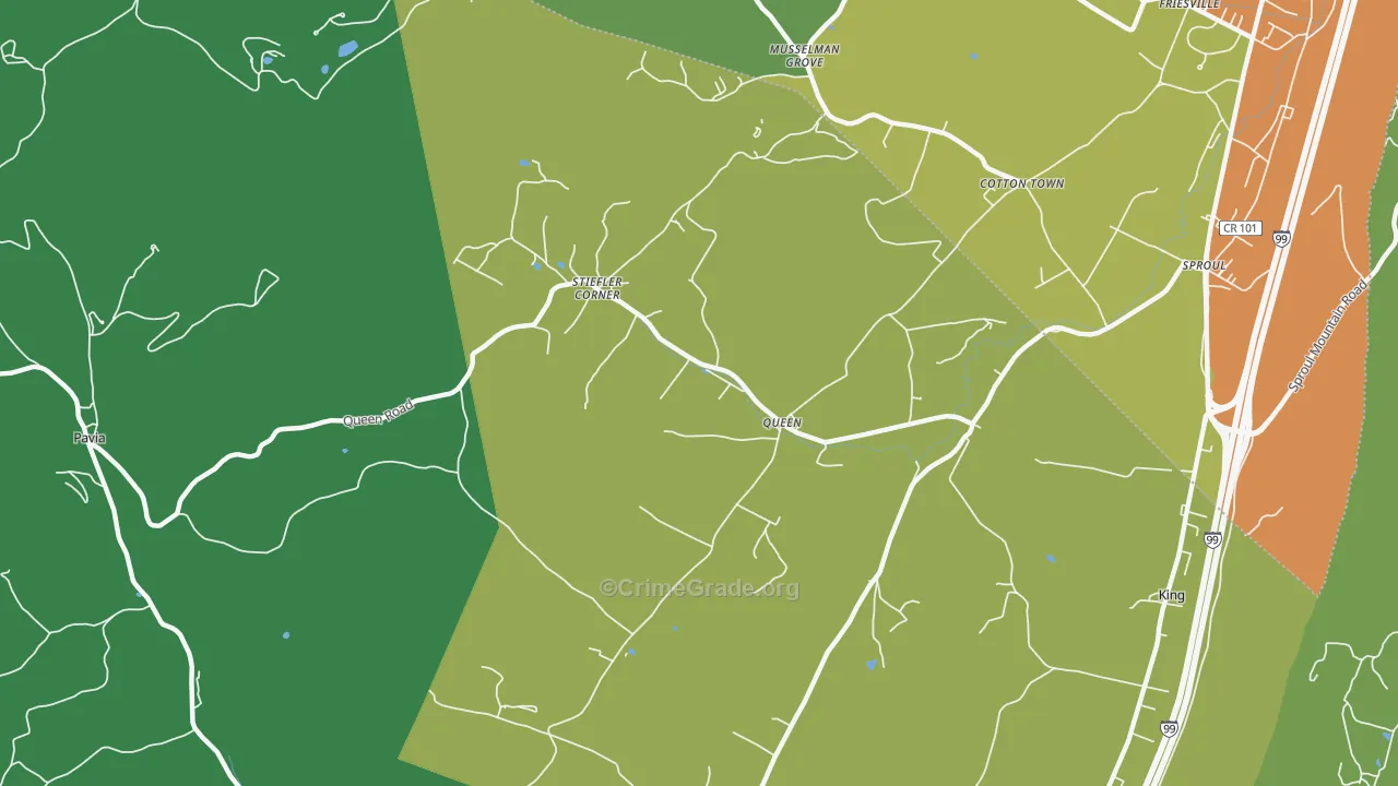Queen, PA Map of Murder Rates