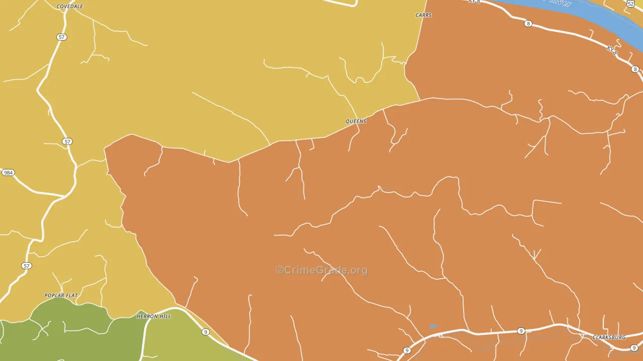 Queens, KY Map of Murder Rates