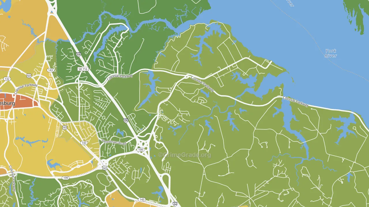 Queens Lake, VA Map of Murder Rates