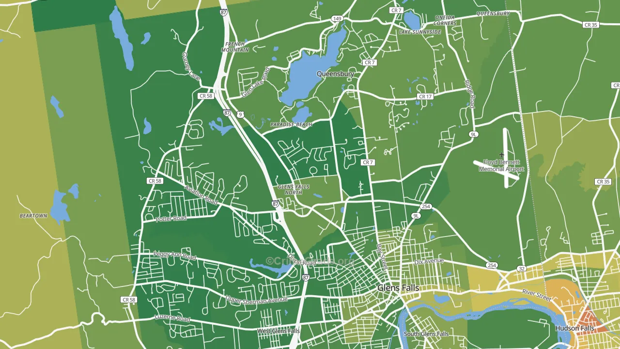 Queensbury, NY Map of Murder Rates