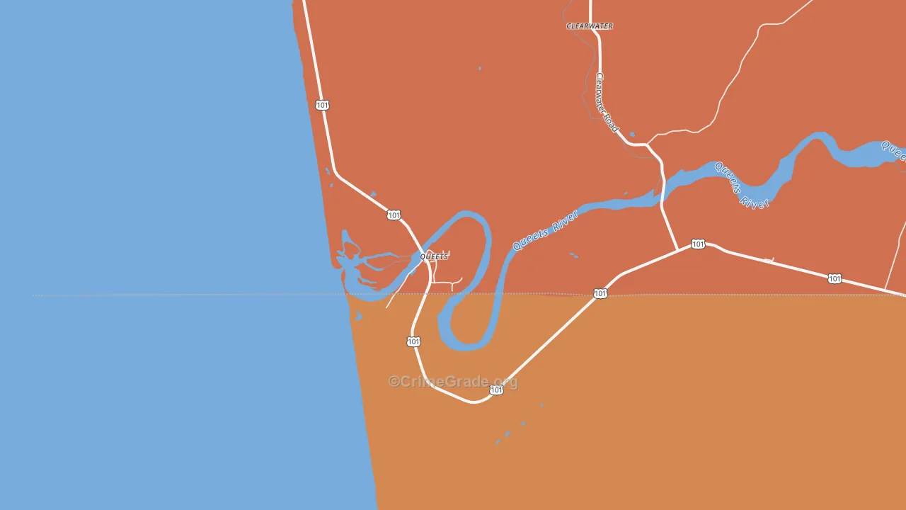 Queets, WA Map of Murder Rates
