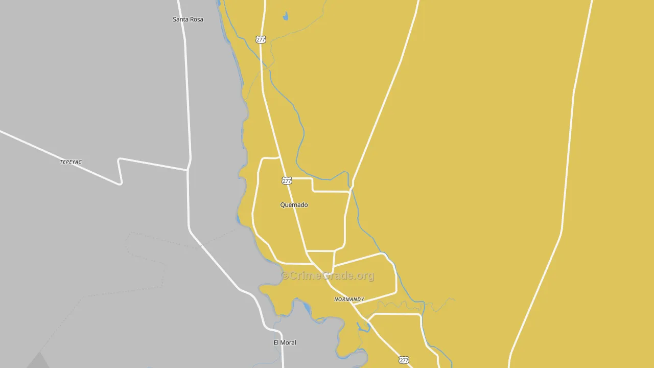 Quemado, TX Map of Murder Rates
